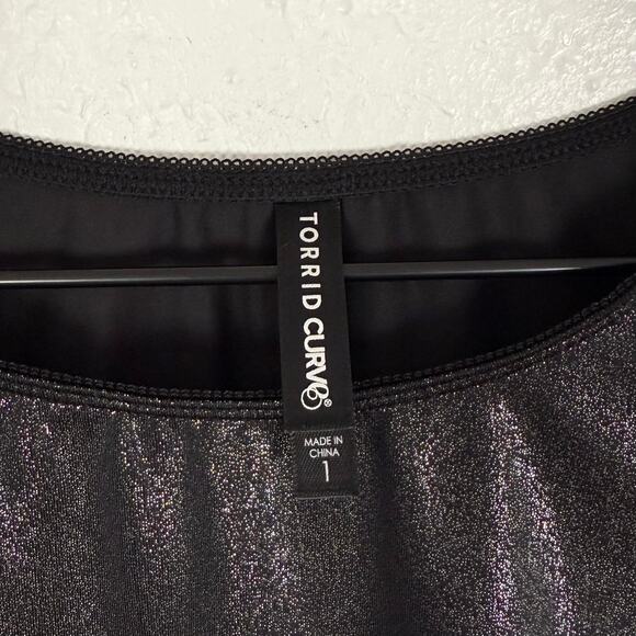Torrid Shimmer Mesh Long Sleeve Under It All Crop Top Size 1 - Picture 4 of 5